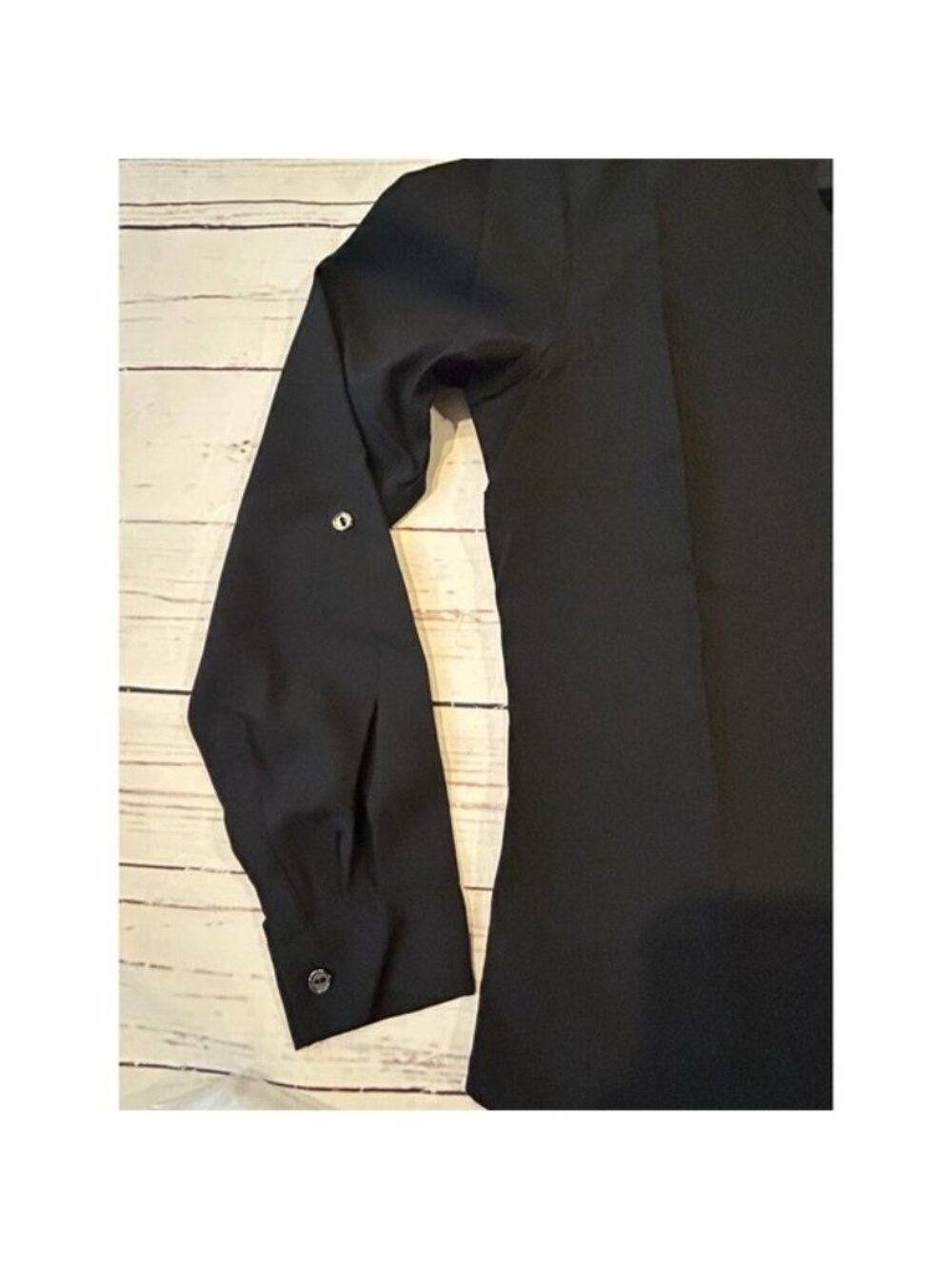 Black V Neck Stain Resistant Shirt - Picture 4 of 7